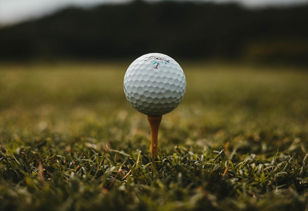 Closeup Photo Of White Golf Ball Image