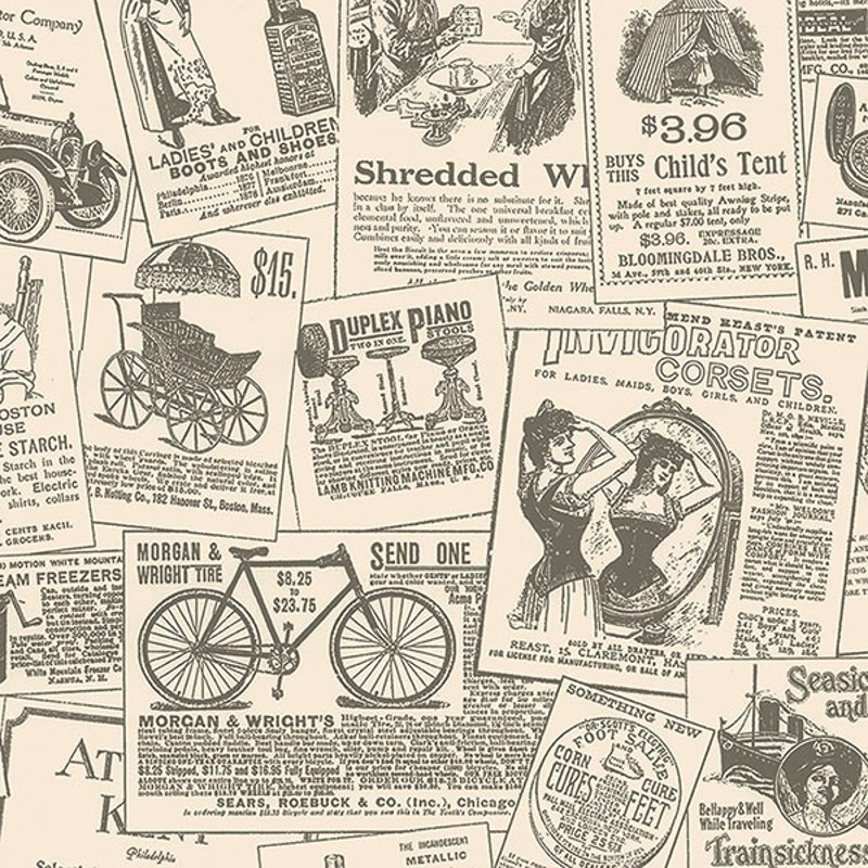 Wallpaper Retro Vintage Newspaper Ads