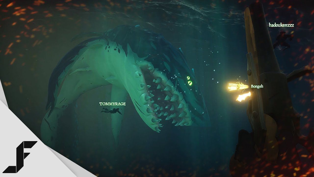 Fighting The Megalodon In Sea Of Thieves