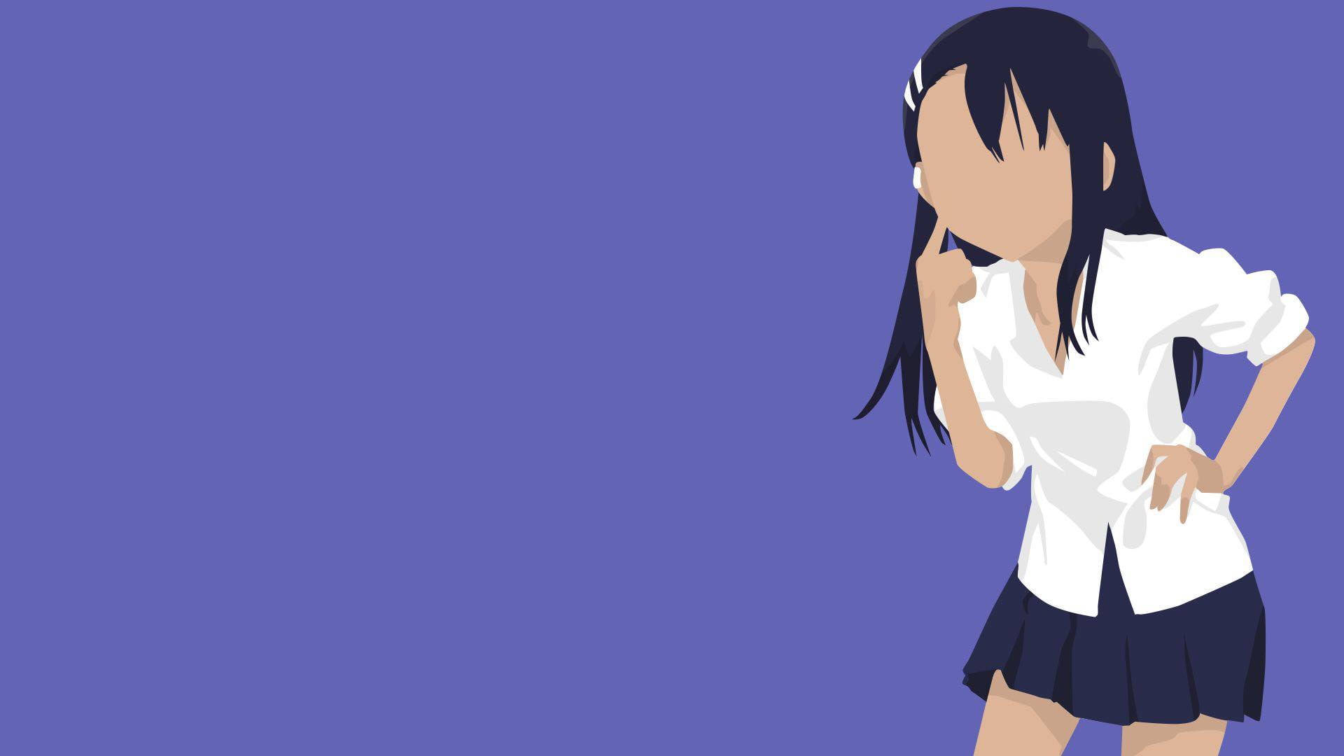 Minimalist Nagatoro Artwork Purple Background Sjwbnieidmdimg46 Wallpaper