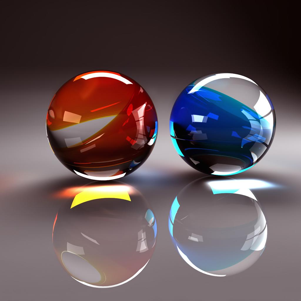 Cool 3d Crystal Glass Ball iPad Wallpaper HD