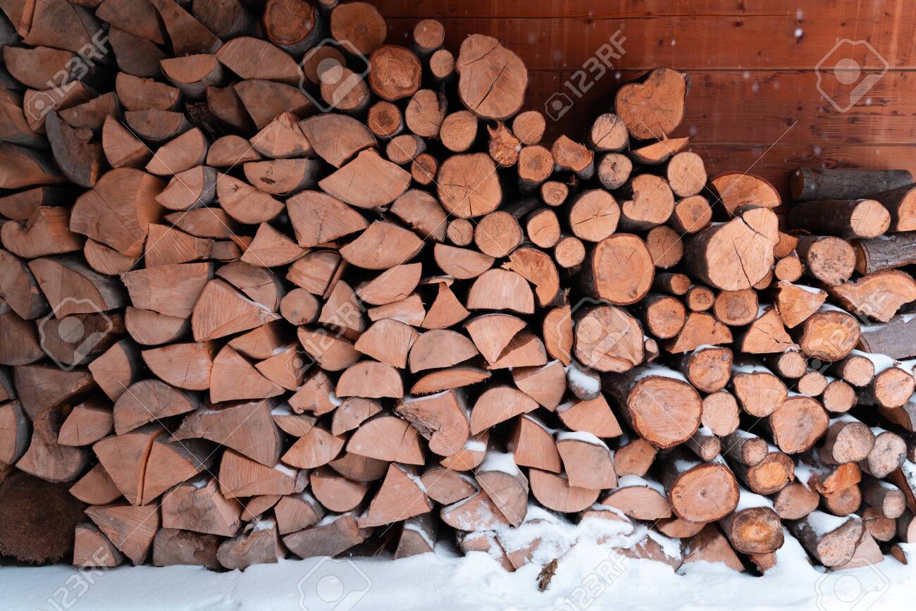 Firewood Background Old Natural Pattern Wooden Texture Stock