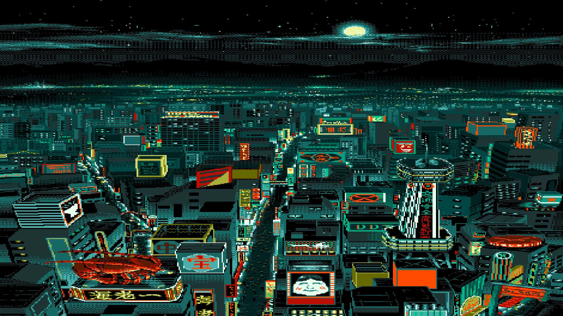 City Pixel Art Wallpaper