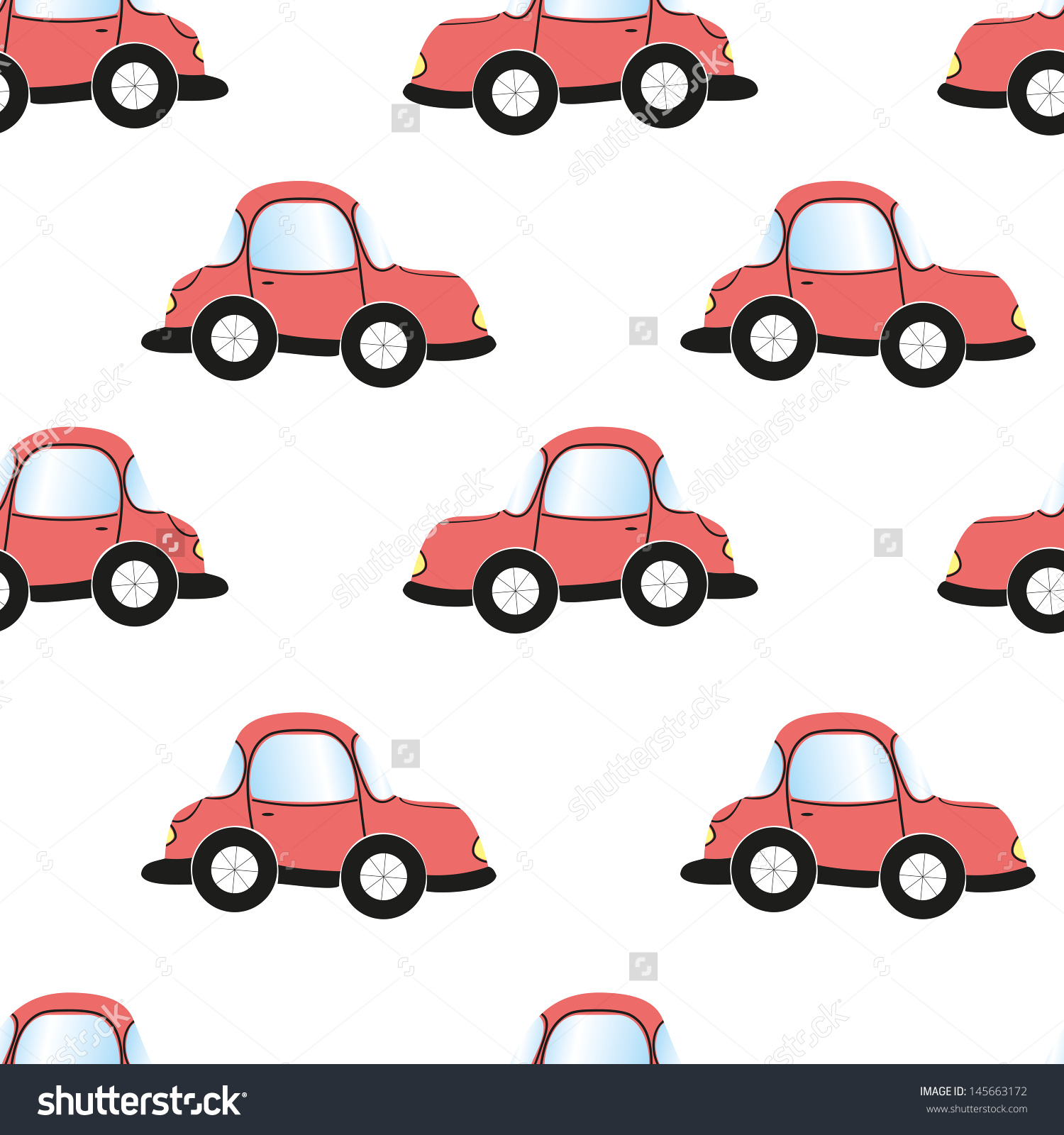 Cartoon Car Seamless Pattern Wallpaper For ChildrenS Rooms Stock