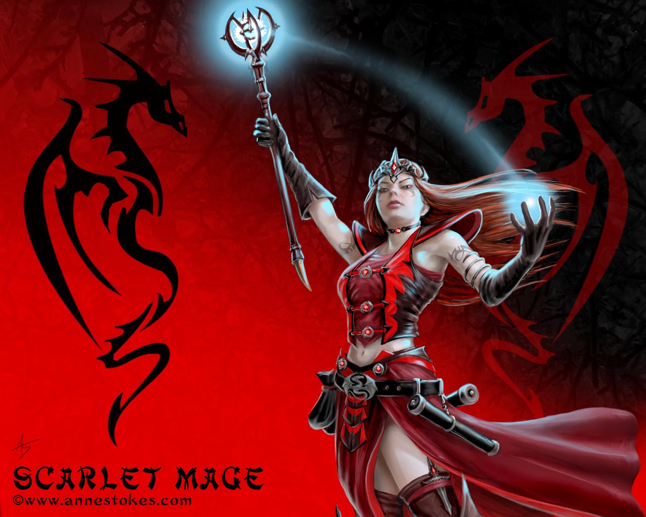 Scarlet Mage Wallpaper By Ironshod