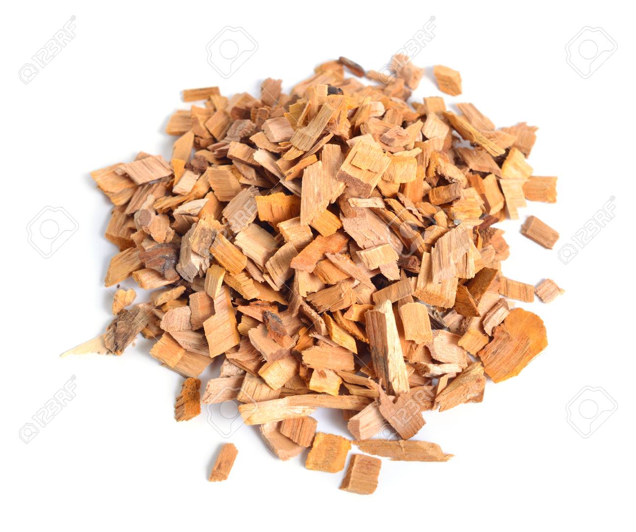 Alder Wood Chips Isolated On White Background Stock Photo Picture