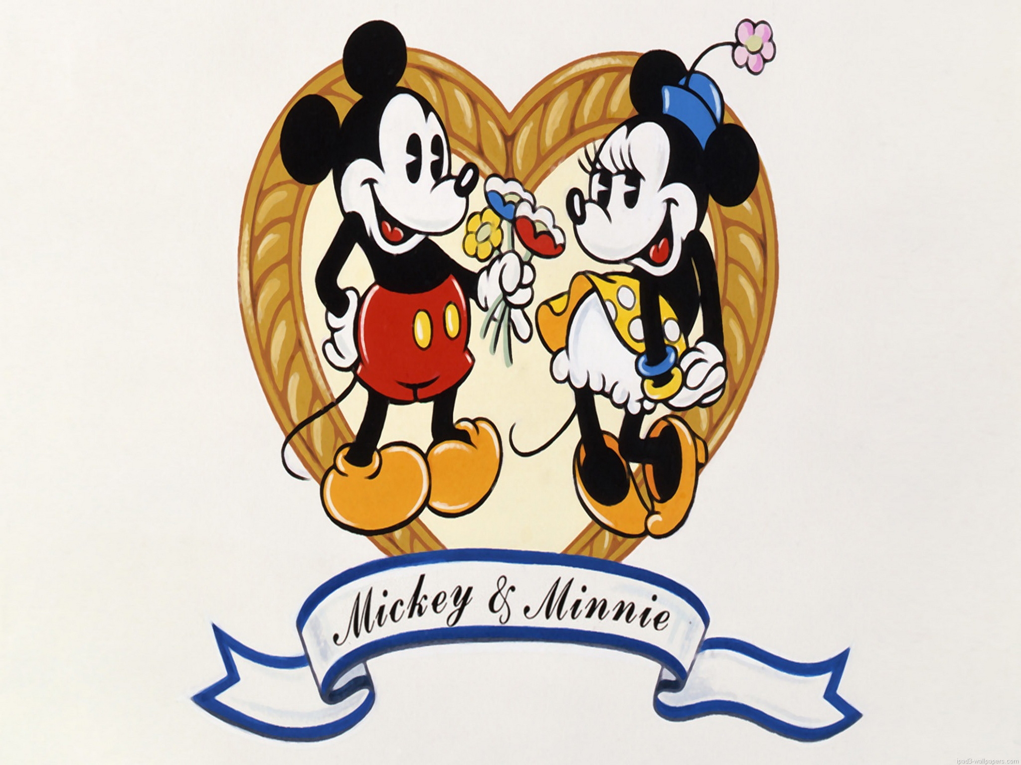 Mickey And Minnie Valentines Day iPad Wallpaper Background