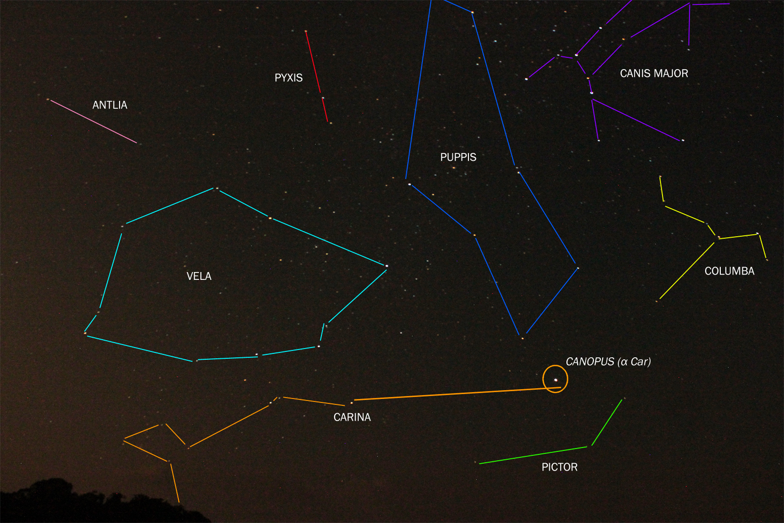 Southern Constellations With Star Canopus Credit Astronomy Club