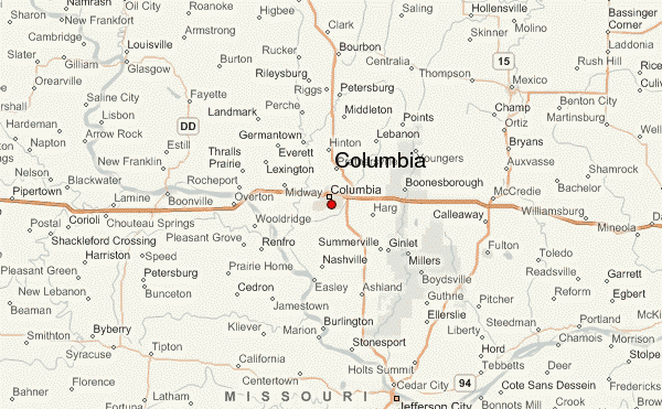 Carte De Columbia Boone County Missouri Tats Unis Fr Weather