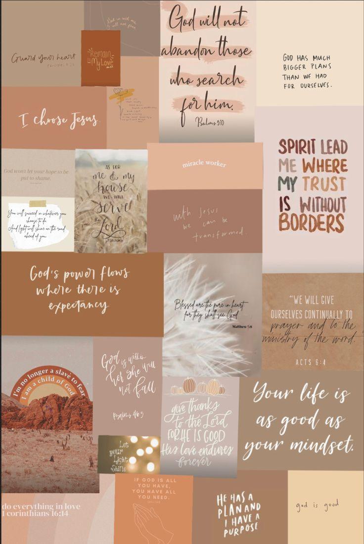 Tan Brown Peach Christian Wallpaper Quotes