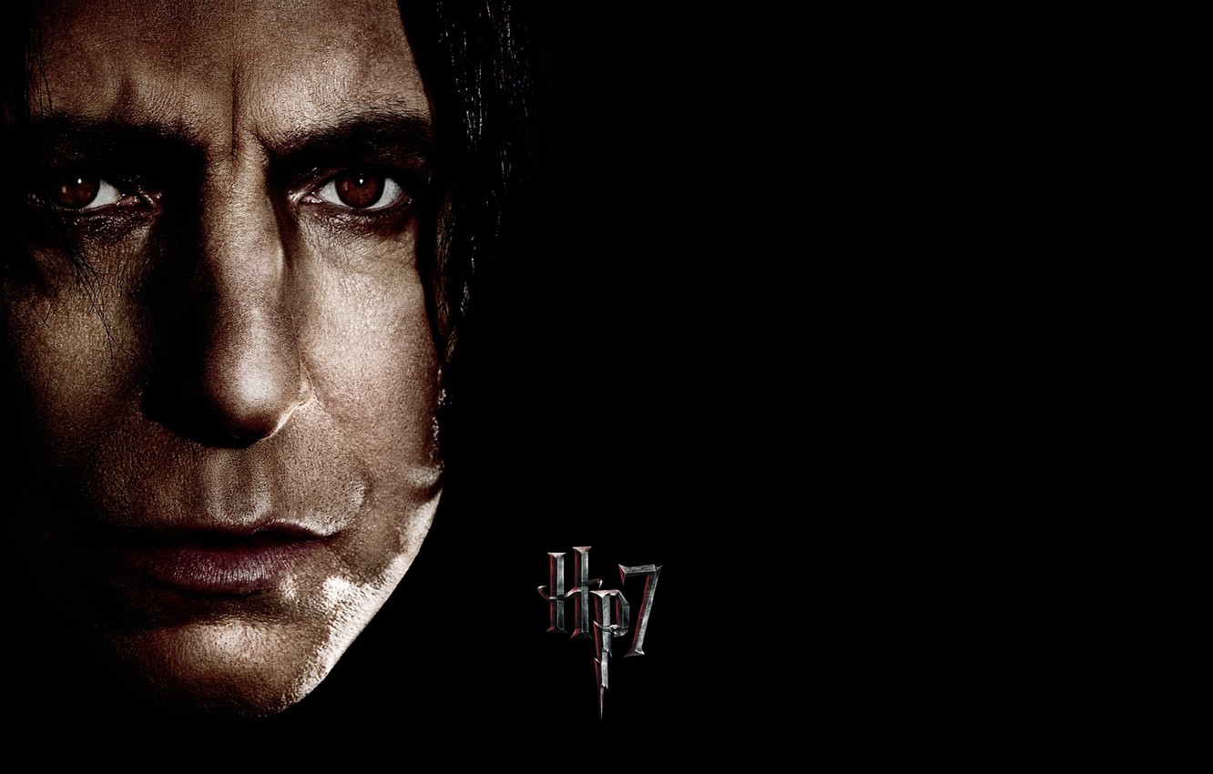 Wallpaper Face Black Background Harry Potter Severus Snape Hp