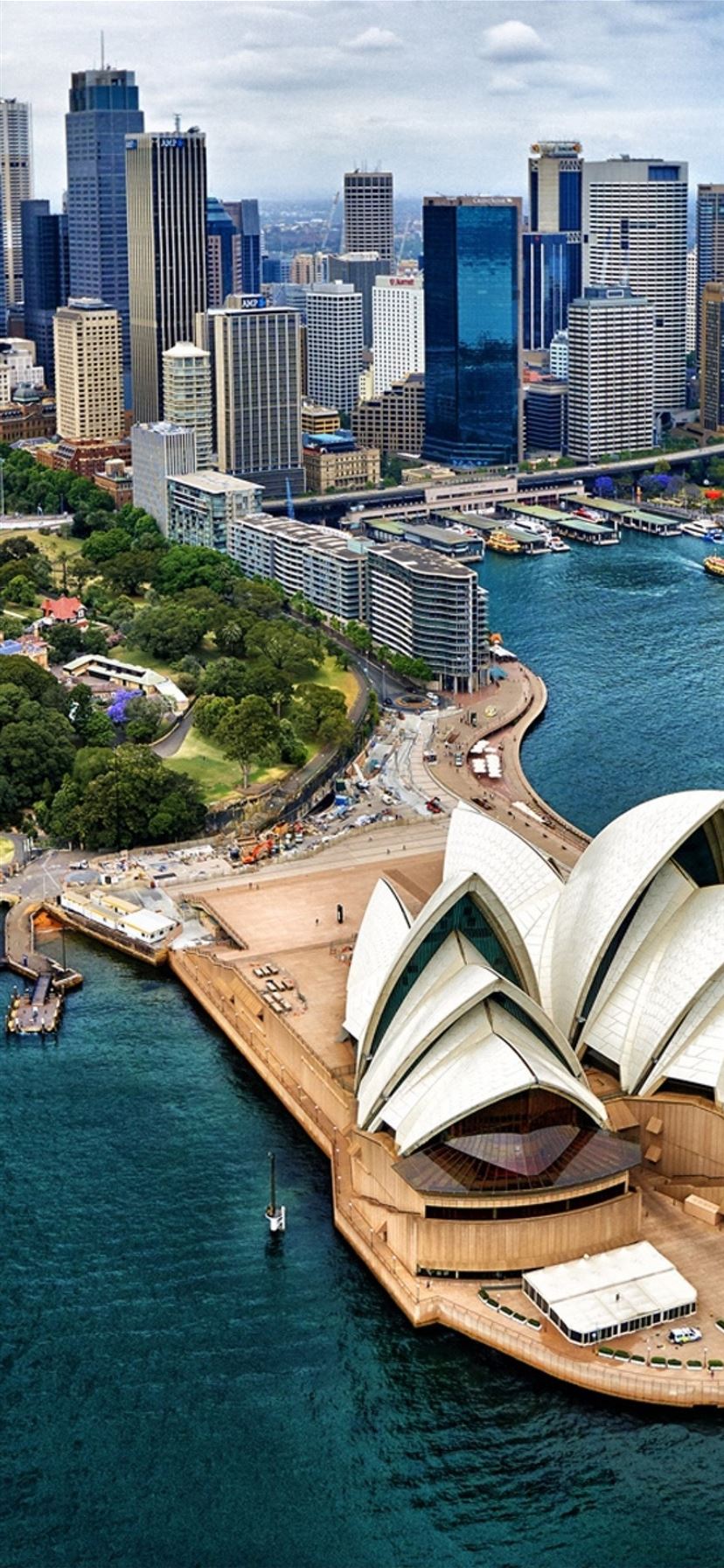 Sydney Harbour Australia Buildings Bird View iPhone 11 Wallpapers 1125x2436