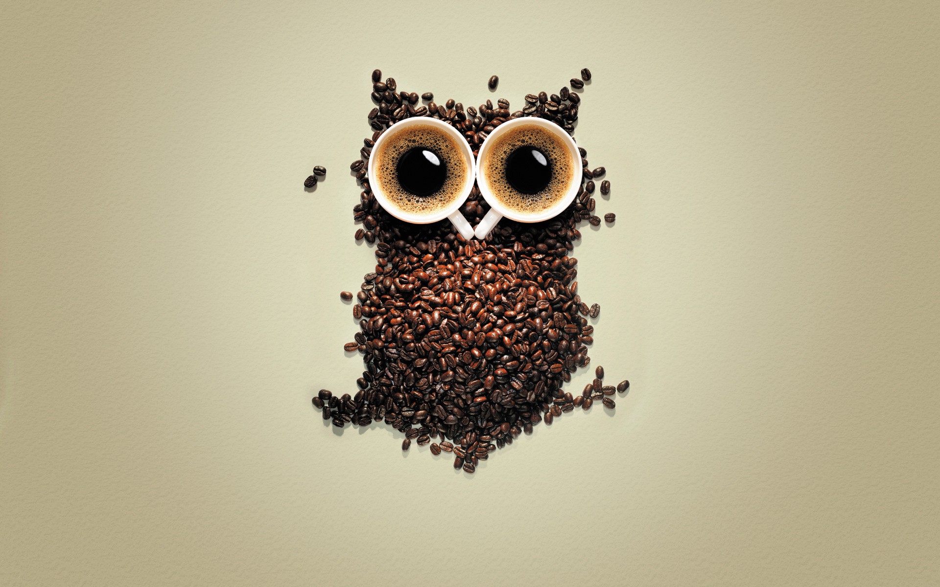Made From Coffee Cup And Beans HD Wallpaper