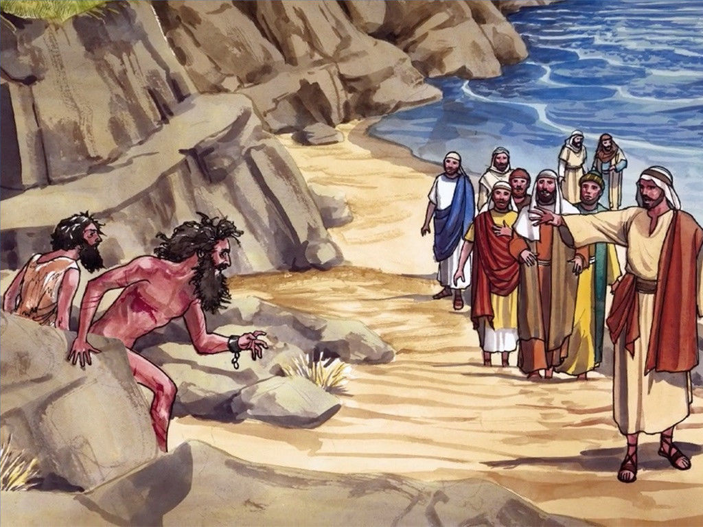 BibleImage Jesus Heals The Demoniacs Sails To