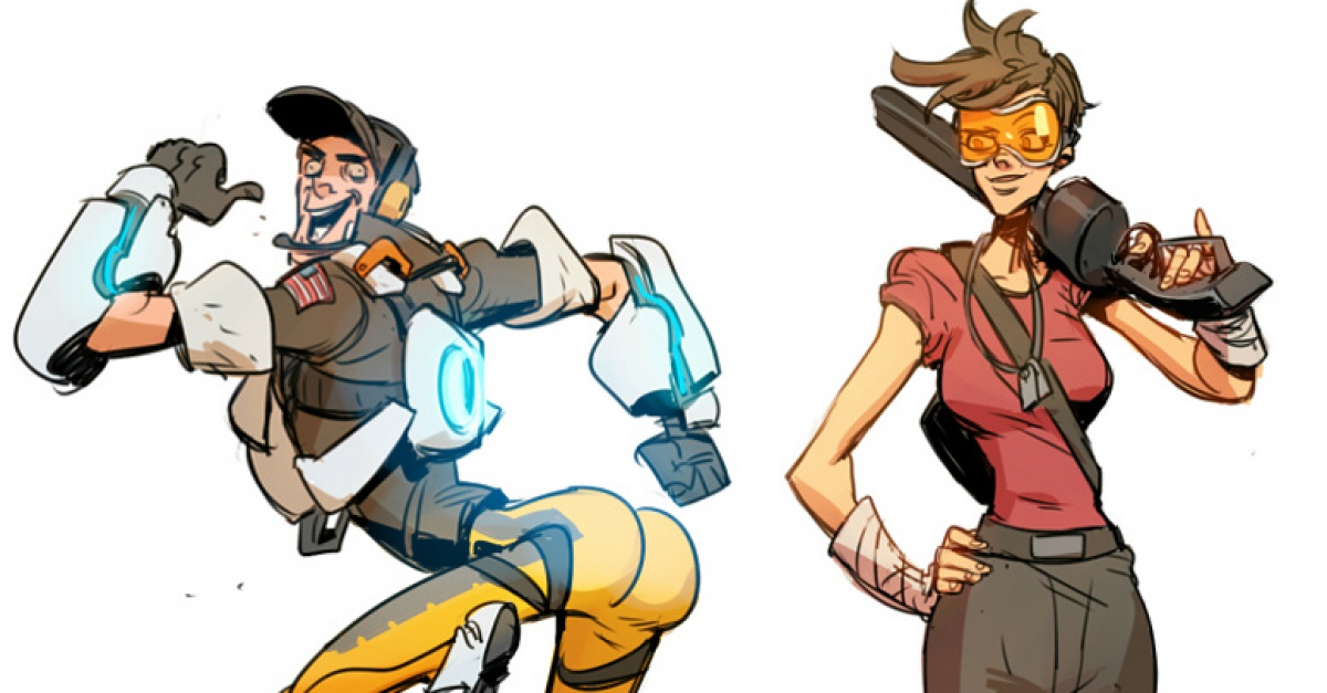 Team Fortres 2Overwatch Mash up Fan Art And Video The Escapist