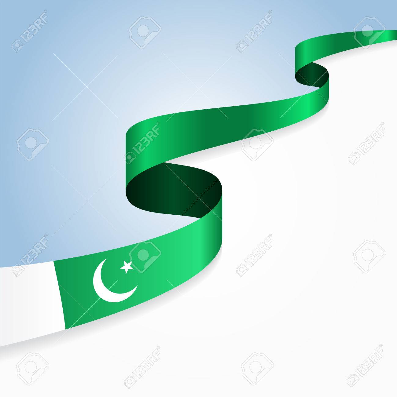 Pakistani Flag Wavy Abstract Background Vector Illustration