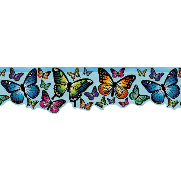  Blue Butterfly Border   Butterfly Magic Border   Brewster Wallpaper