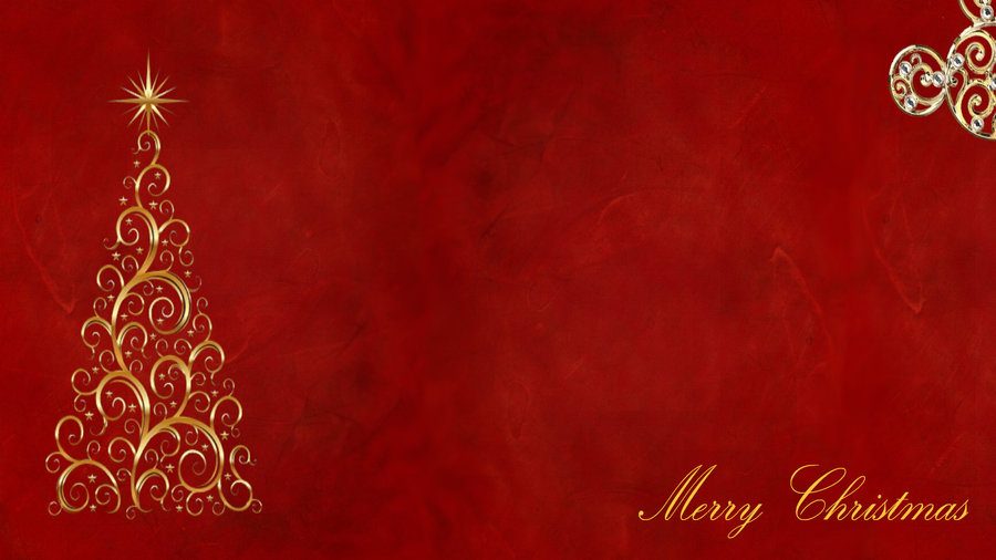 Red And Gold Christmas Background By Acrose