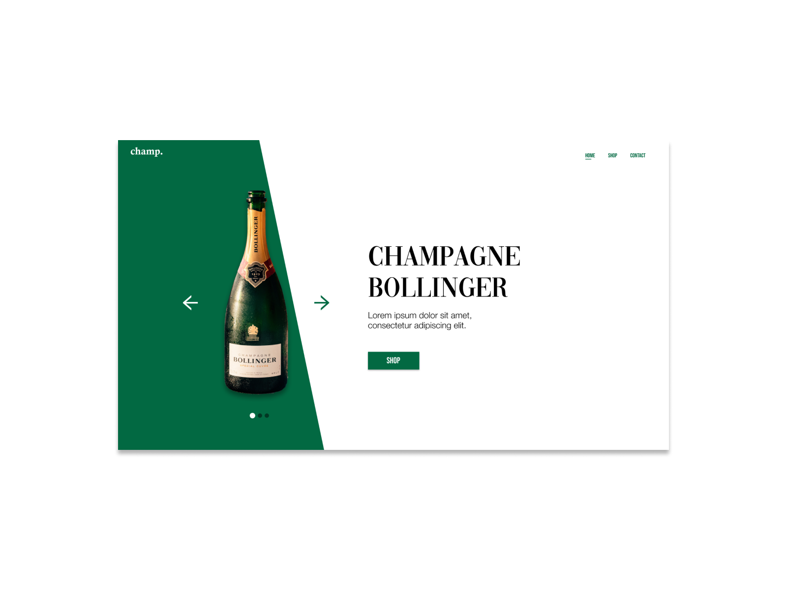 Champagne Shop Concept Website Design By Bosko Vidojevic On Dribbble