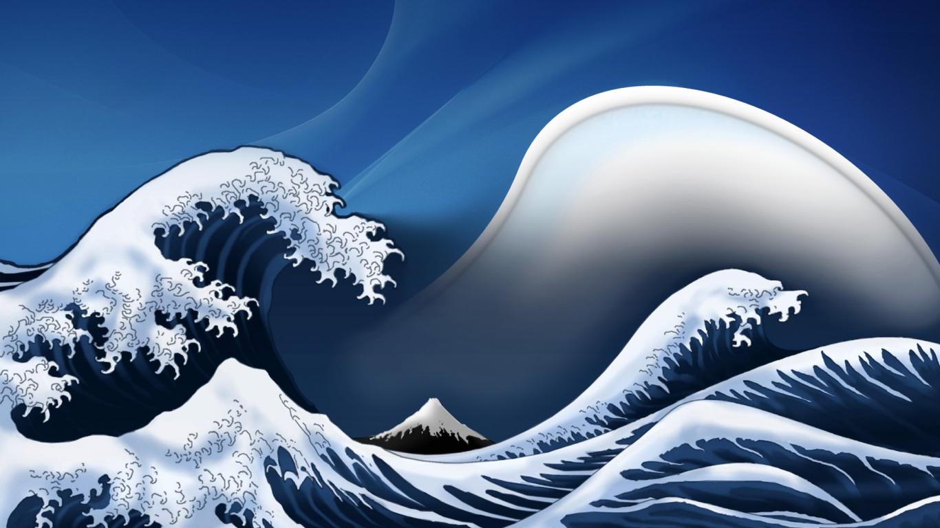 The great wave off kanagawa artwork digital art waves wallpaper HQ