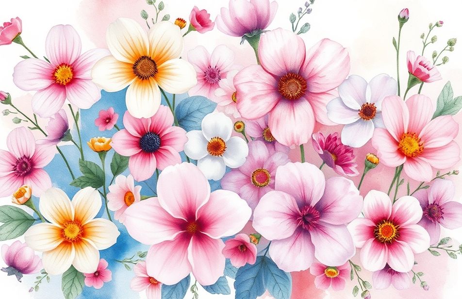 Watercolor Flowers Wallpaper