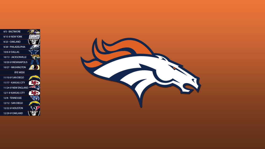 Denver Broncos 2013 Schedule Wallpaper by SevenwithaT 1024x576