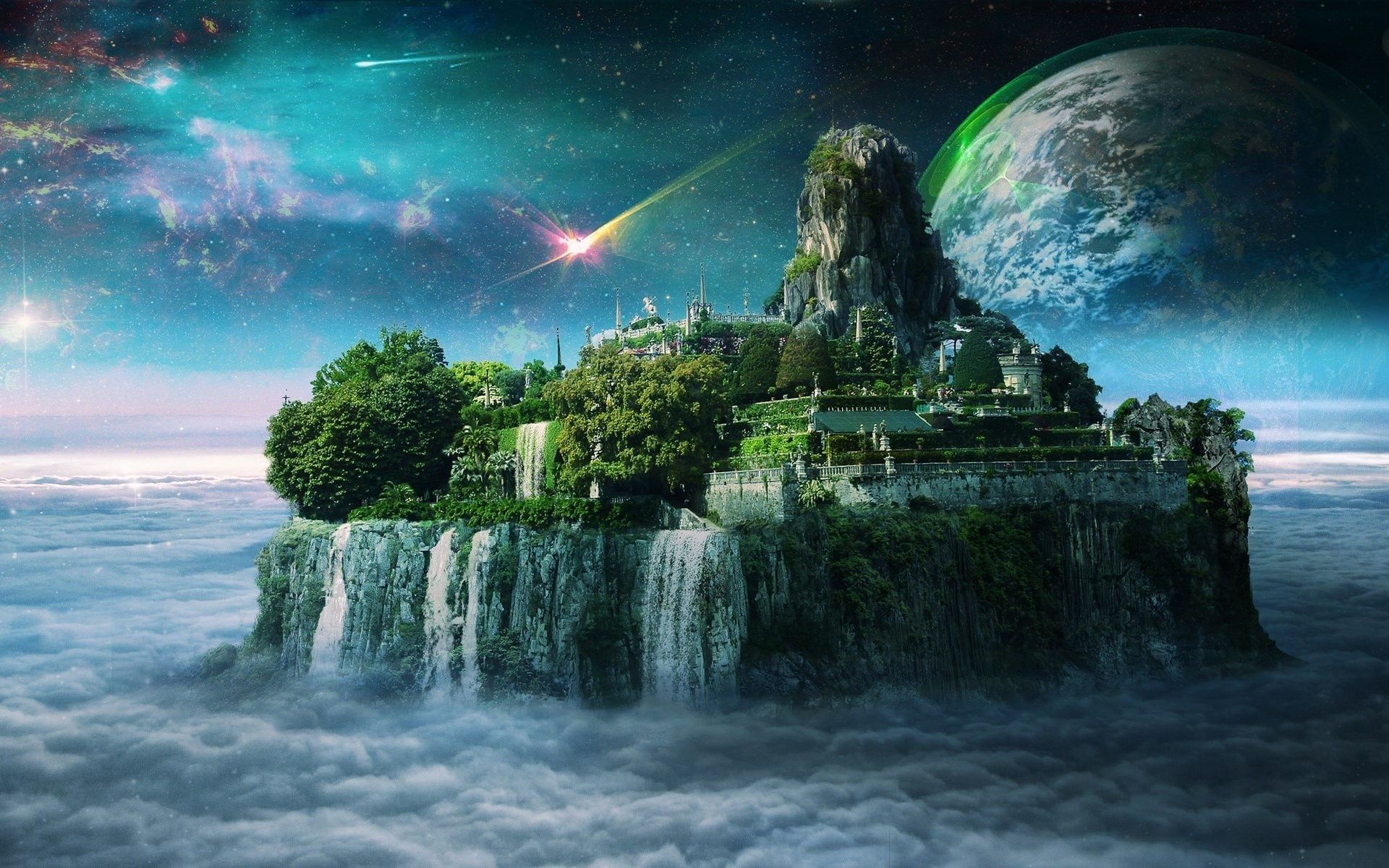 Floating Island Wallpaper On