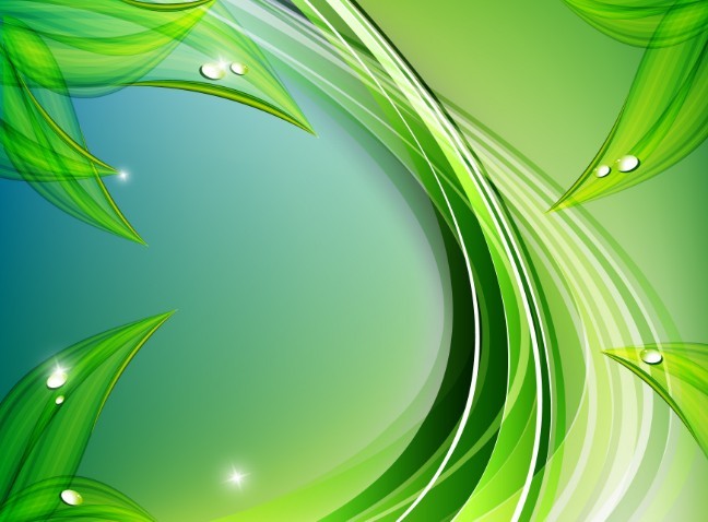 Vector Abstract Background With Green Leaves Titanui
