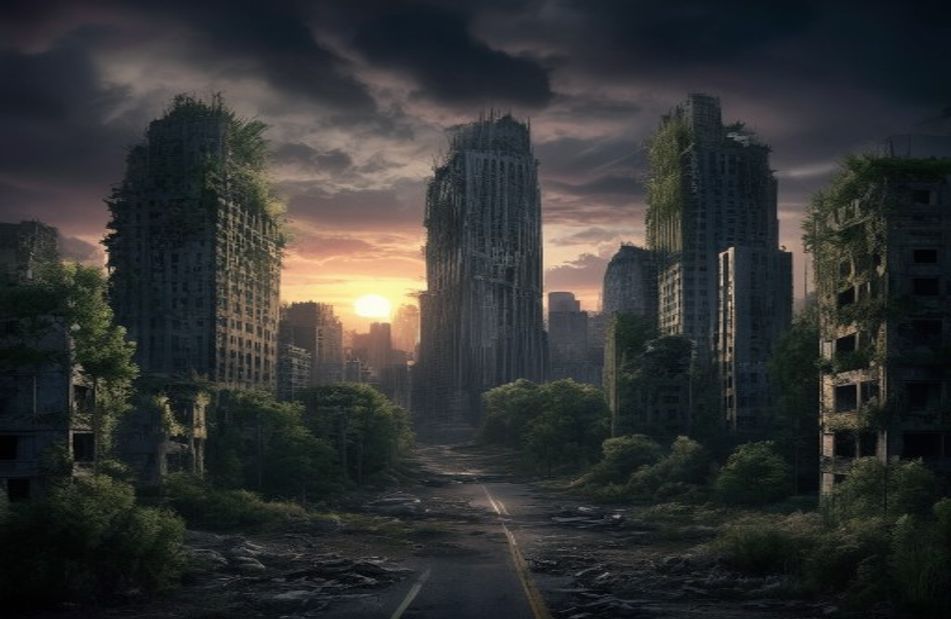 Destroyed City Background