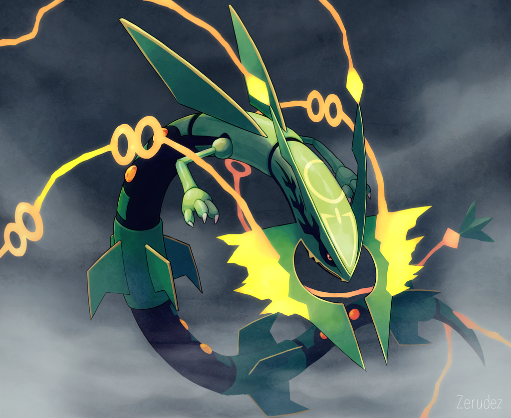 Minimalistic Wallpaper: Mega Rayquaza (#384.1) by MardGeerT