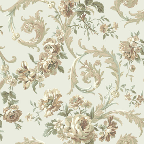 Georgetown Iridescent Rococco Floral Wallpaper Eclectic