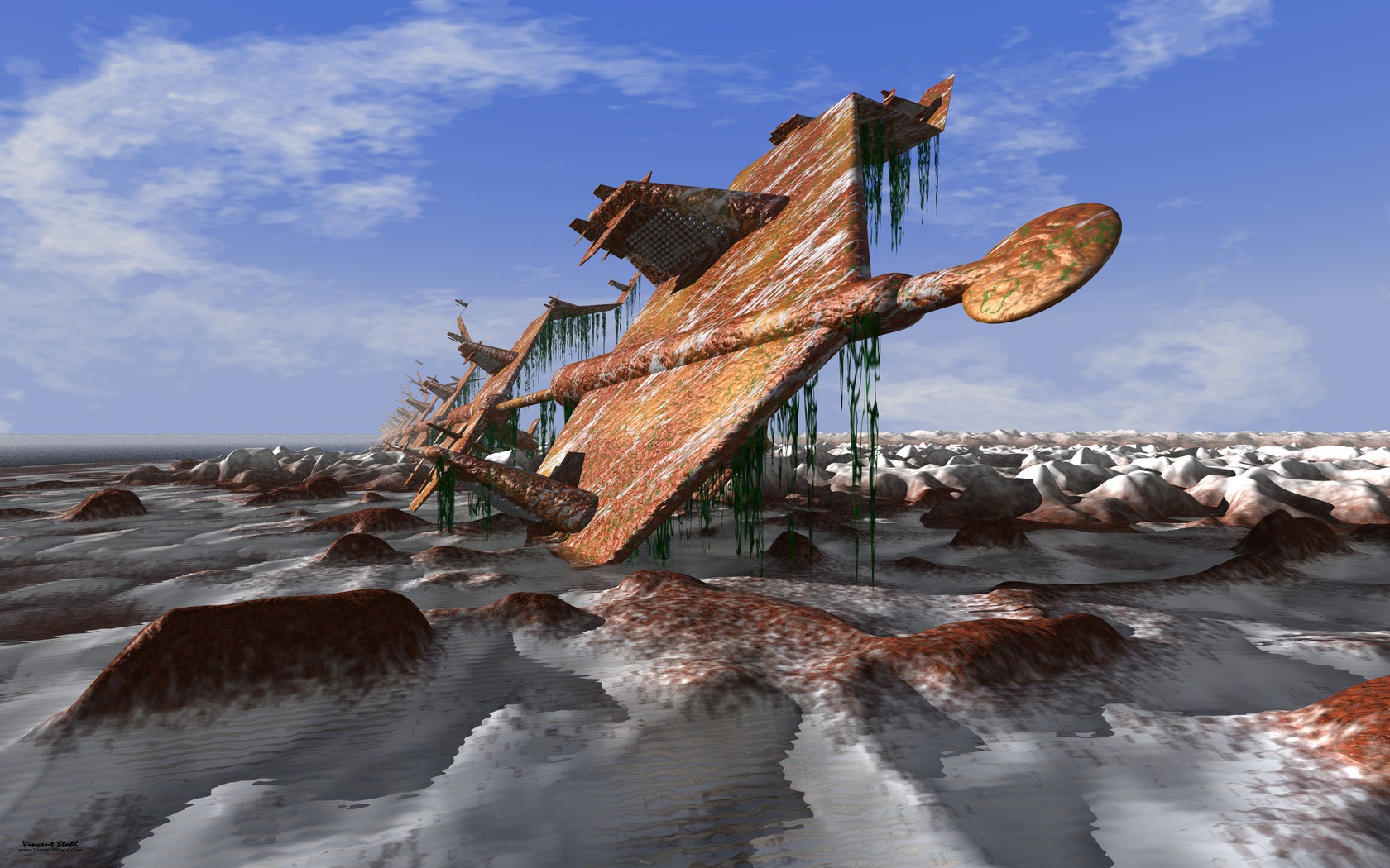Rusty space ship   Desktop backgrounds 1680x1050