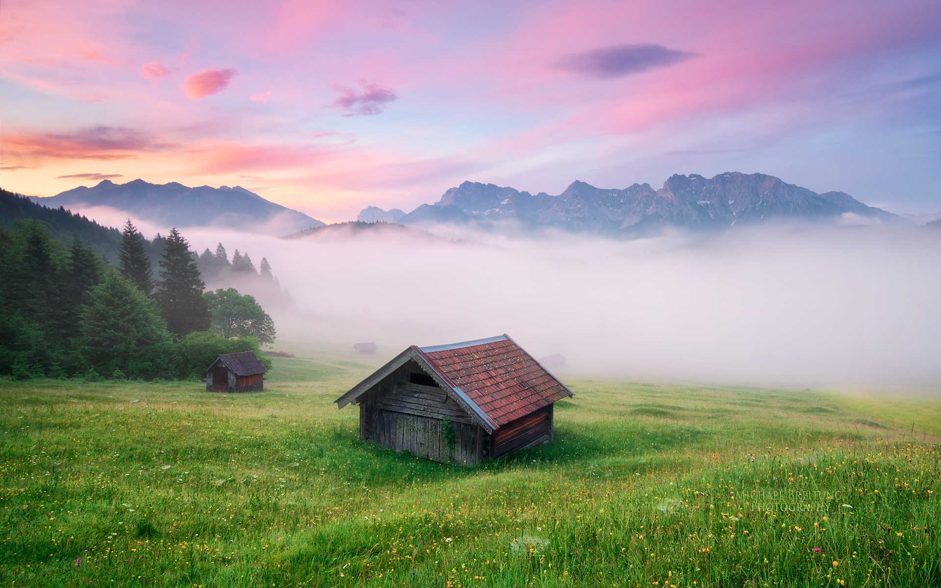 Wallpaper michael breitung germany bovary the alps fog night
