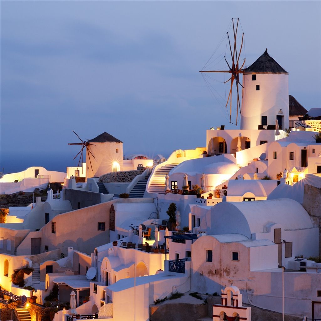 Early Morning In Oia iPad Air Wallpaper iPhone