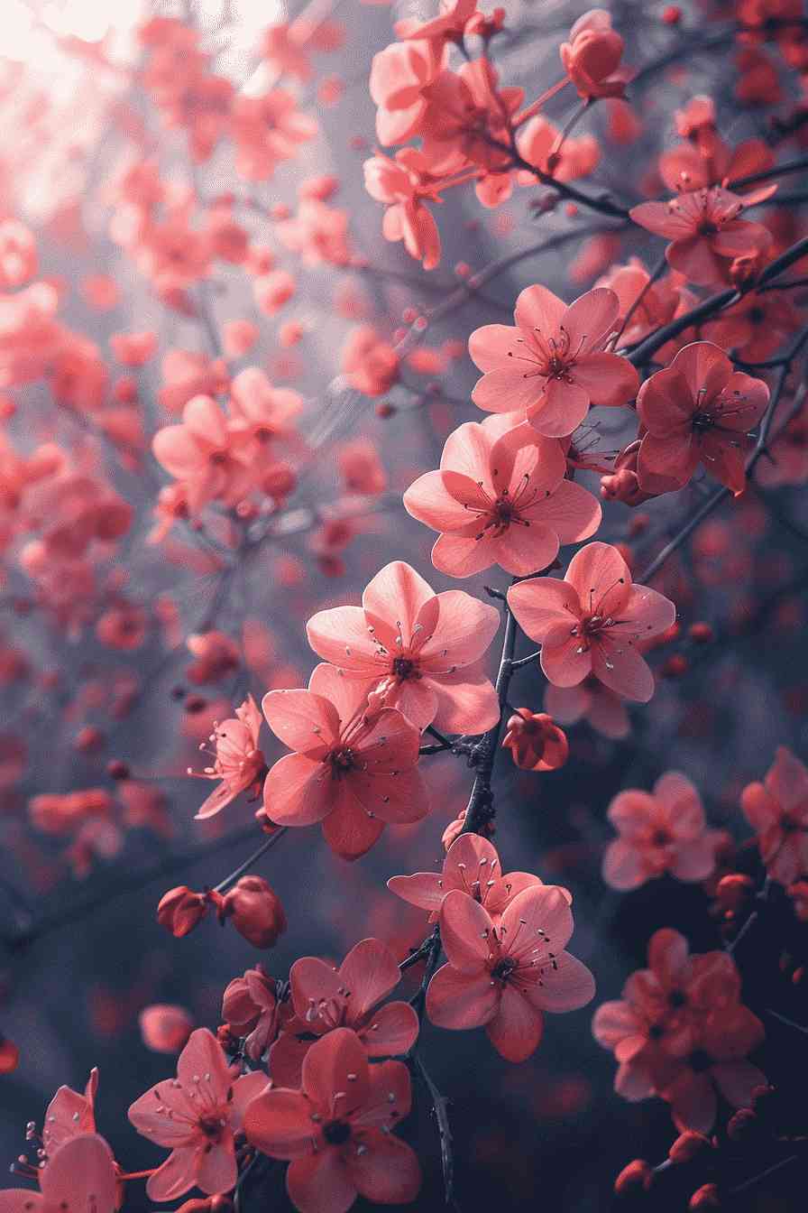Pink Cherry Blossoms iPad Wallpaper