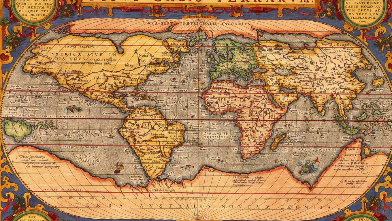 Vintage World Map Widescreen Wallpaper
