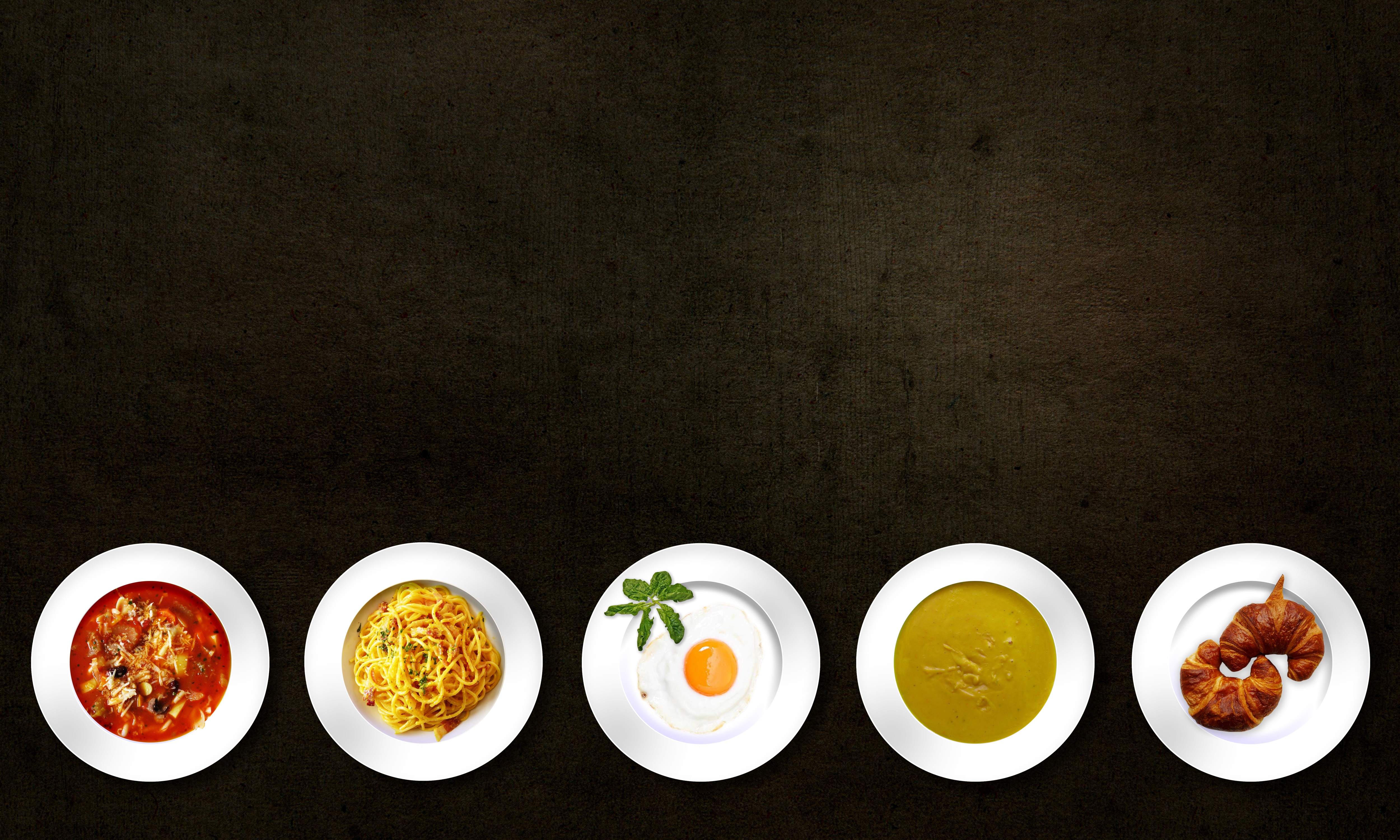 Five White Plates With Image Pureimg Stock Library