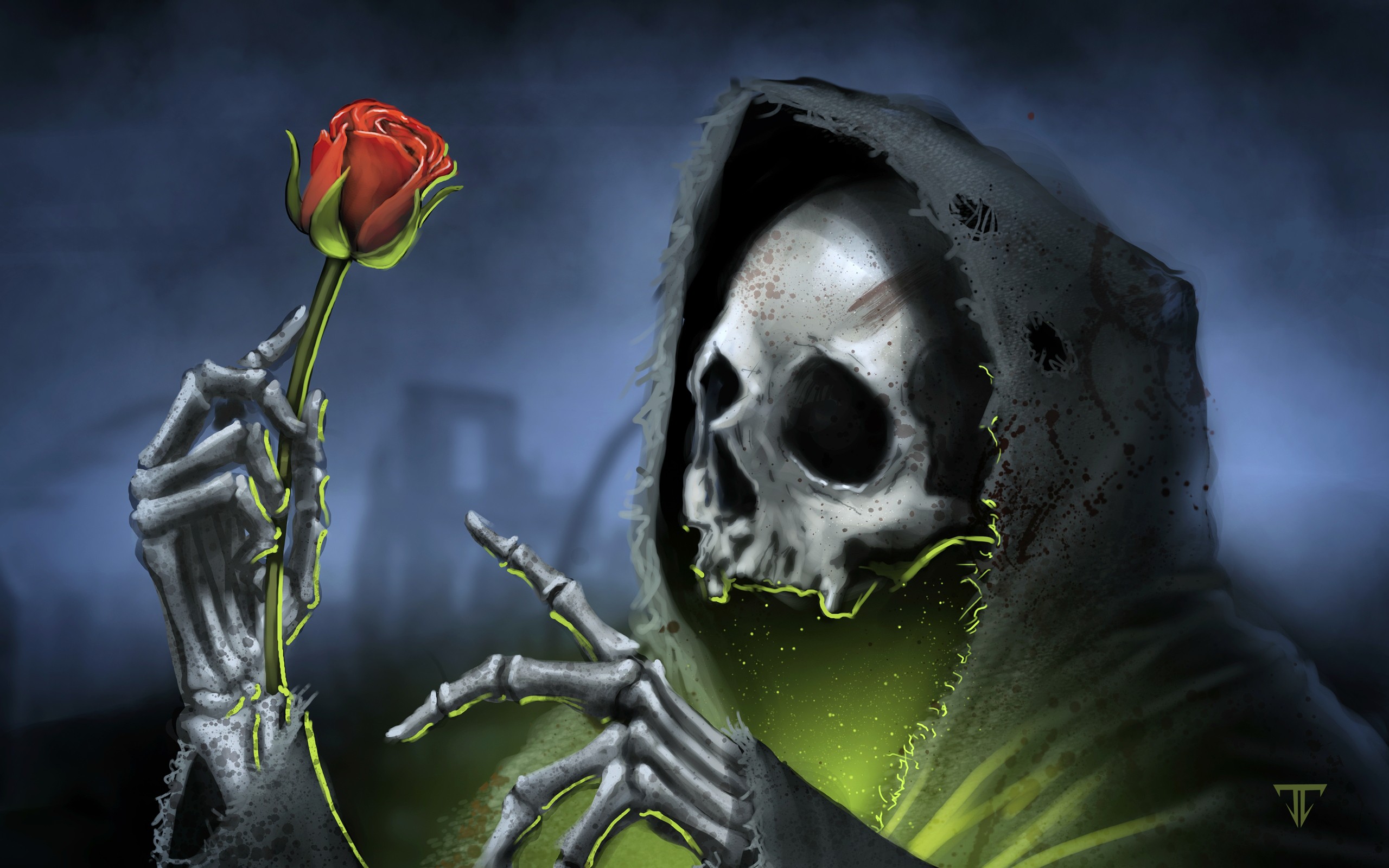 Dark Gothic Skull Skulls Reaper Grim Roses Rose Death