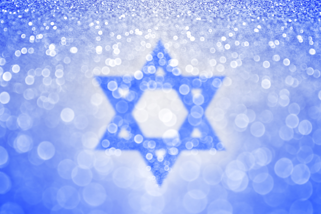 Hanukkah Blue Jewish Star Of David Background Breaking Matzo
