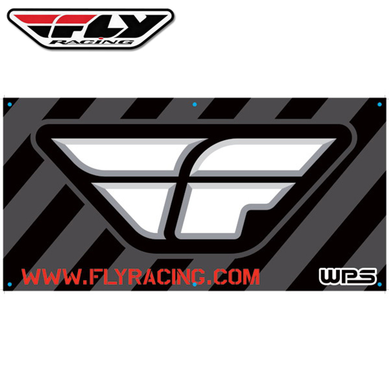 Fly Racing F Wing Banner Black White Sportbike Track Gear