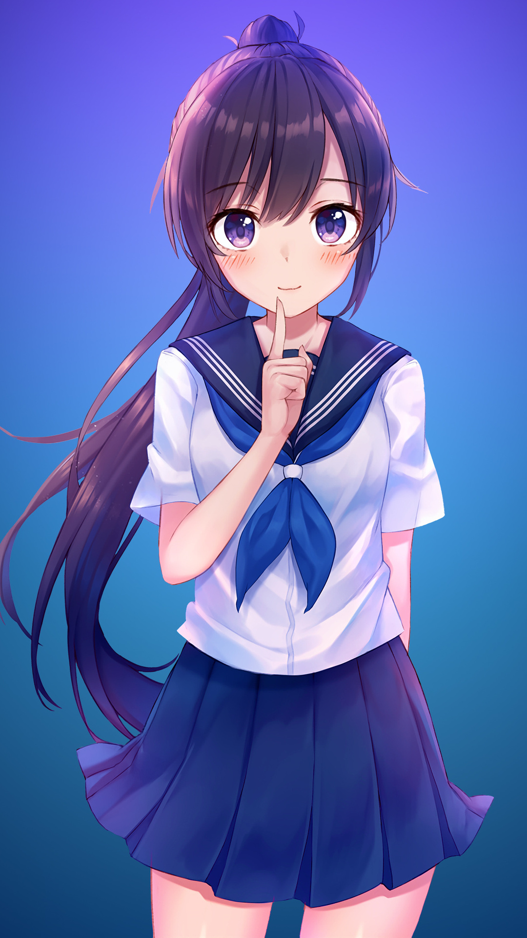 Anime Girl In School Uniform 4k iPhone 6s Plus Pixel Xl Wallpaper