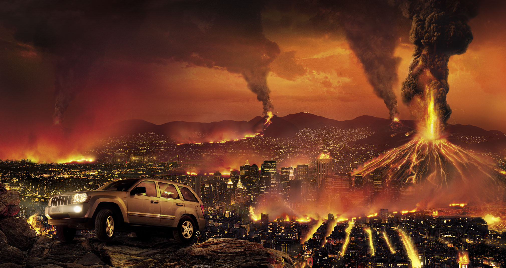 Volcano City HD Wallpaper