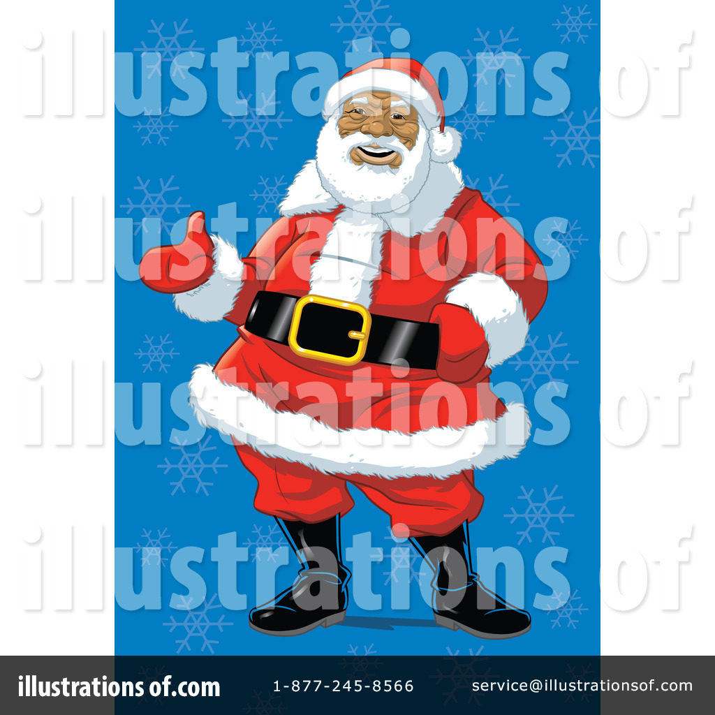 African American Christmas Clip Art Santa Clipart Illustration