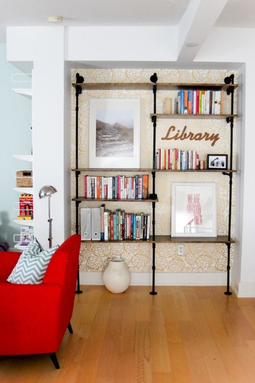 Oh Joy Wallpaper Bookshelf Love BookLove Pinterest 500x750