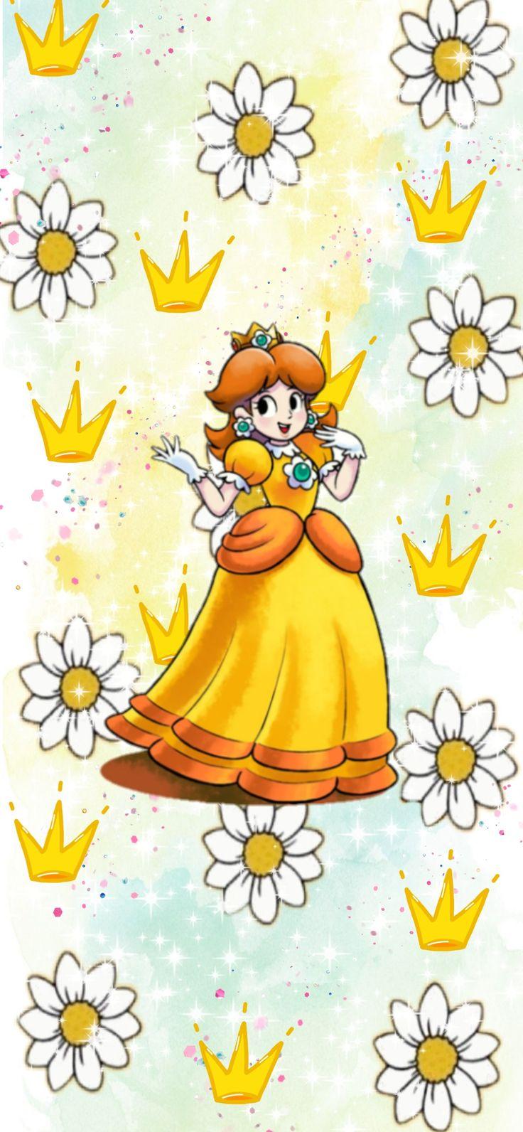Nintendo Princess Daisy yellow aesthetic Phone Wallpaper Daisy