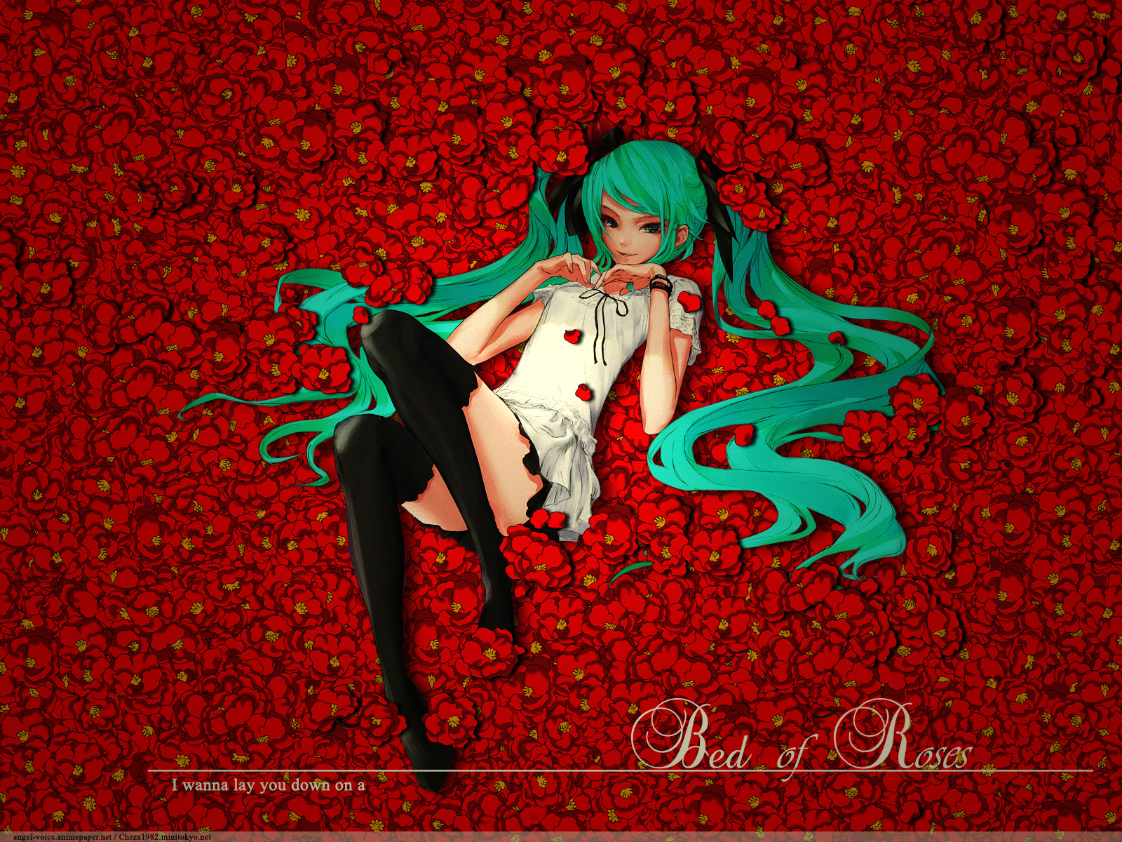 Vocaloid Wallpaper Bed Of Roses Minitokyo