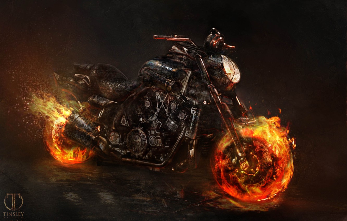 Wallpaper Motorcycle Bike Ghost Rider Yamaha V
