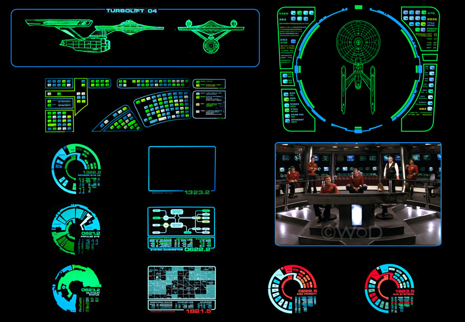 Star Trek Enterprise Bridge Controls Panels