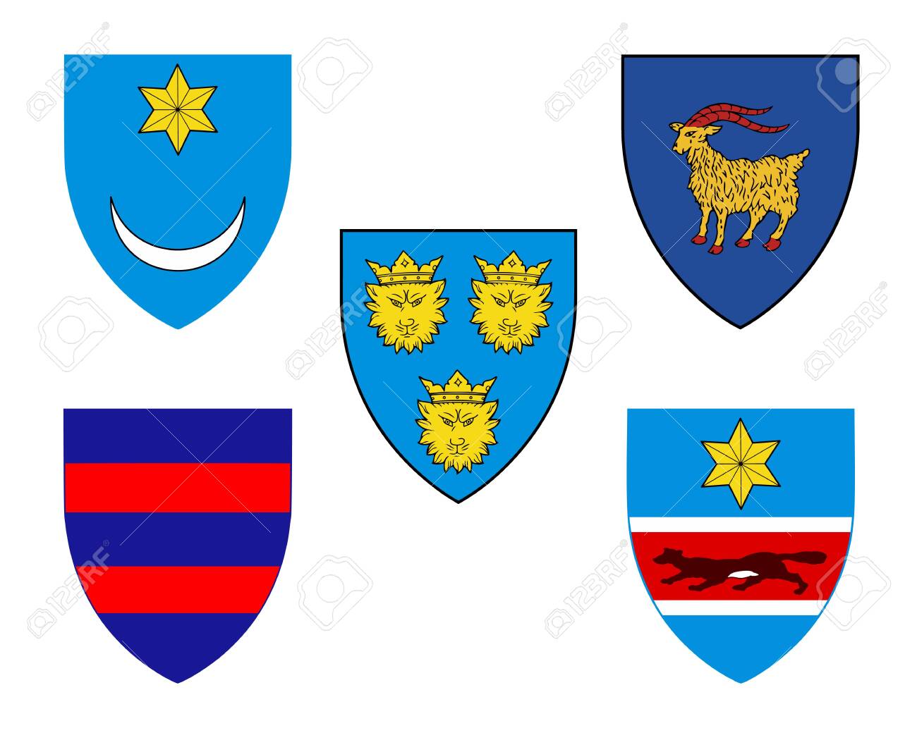 free-download-five-historical-coats-of-arms-of-croatia-illyria