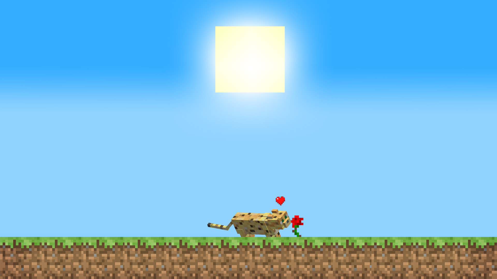 Minecraft Ocelot Wallpaper And Sun In The Background
